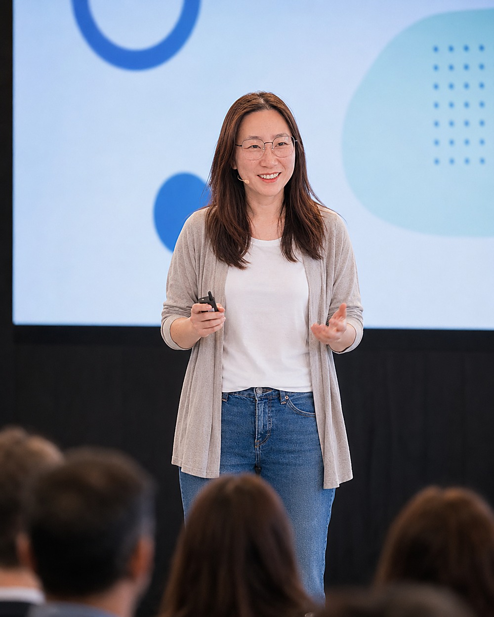 Chloe Liu speaking at a conference